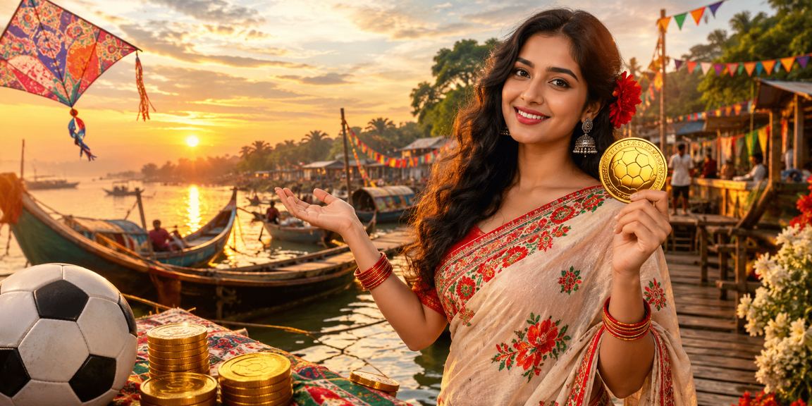বরিশালে পহেলা বৈশাখে ফুটবল বেটিং উপভোগ করছেন একজন খেলোয়াড়