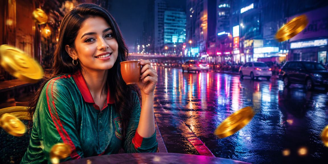 ঢাকায় নিয়ন আলোয় ক্রিকেট বেটিং উপভোগ করছেন একজন ব্যবহারকারী